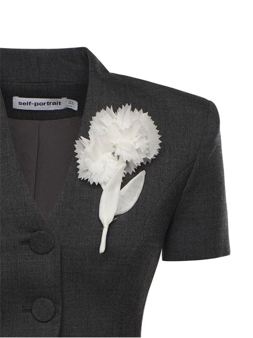 Mini dress with floral details SELF PORTRAIT | RS26160SGREY